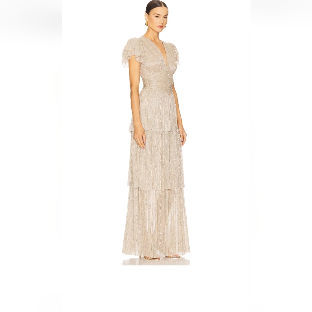 Sabina Musayev Gold Maxi Dress